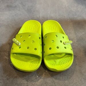 CROCS Neon Lime Slide Sandals